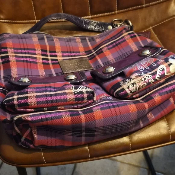 2010 Coach Poppy Plaid Women's Shoulder/Crossbody - Picture 12 of 17